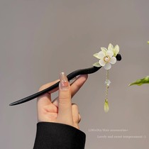Ancient style magnolia tassel wooden hairpin hairpin retro temperament hairpin Hanfu step shake hairpin headdress hair accessories for women