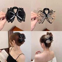 Summer Style Light Luxury Super Fairy Internet Celebrity 8cm Rhinestone Butterfly Bubble Clip Small Clip Hair Clip Headgear