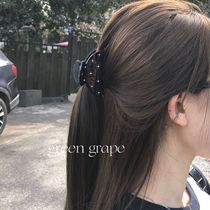 Star-studded diamond acetate colored diamond semi-circle hairpin fairy cream green black clip sweet and spicy style medium size grab clip