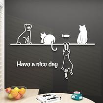 Cat living room movie and TV background wall decoration self-adhesive internet celebrity rental room renovation supplies upper pendant