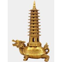 2024 Pure Brass Dragon Turtle Wenchang Tower Back-to-School Ornaments 9th Floor 13th Floor Living Room Home Accessories Desk Furnishings