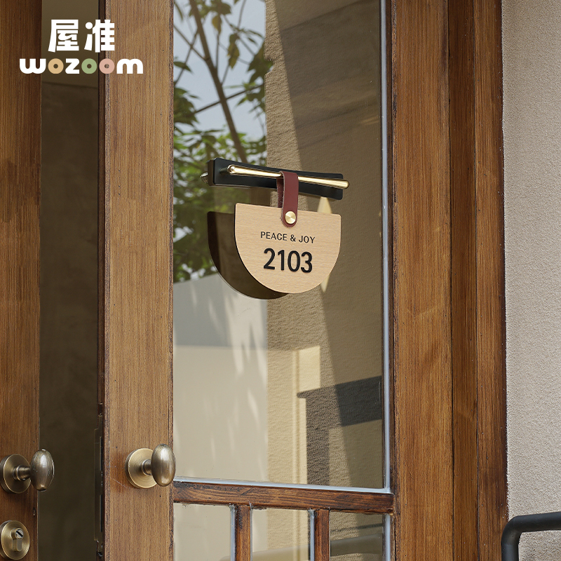 Wozoom Korean Brand Light Luxury Home Decoration Digital Door Number Plaque Hanging Sign Number Plate Identification Sign