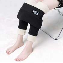 Thickened winter wear composite velvet leggings for womens outer wear plus velvet thickened small leggings for women high waist elastic warm pants cotton pants