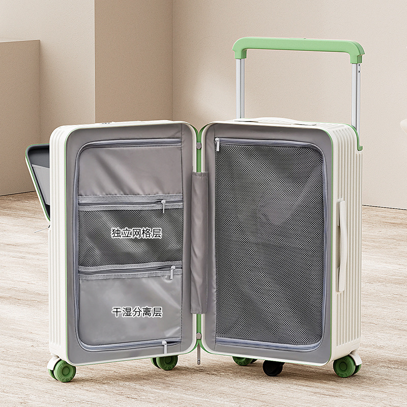 New Wide Trolley Suitcase Cover, Large Capacity Carry-On Suitcase with Front Opening, Password Box, Men's Travel Suitcase, Trolley Suitcase for Women