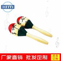 Orff musical instrument painted wooden maracas 1 maracas