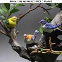 1pcs Mini Resin Cute Birds Statue Micro Nest And Eggs