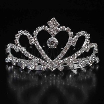 Bridal hair ornament Korean style peach heart rhinestone wedding crown hair ornaments wedding accessories accessories comb hair comb