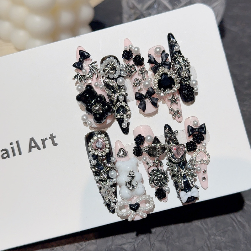 Mass-Produced Nail Art Y2K Hot Girl Wearable Nails Removable and Reusable Nail Patches