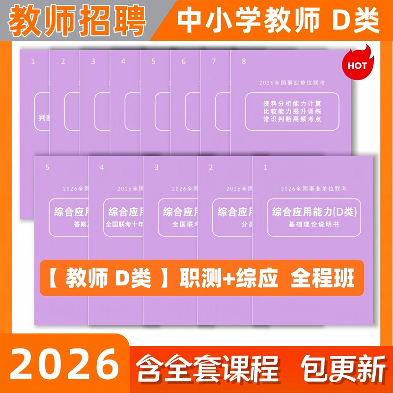 [Category D for Primary and Secondary School Teachers] Professional Test + Comprehensive Application 2026 Advanced National Public Institution Full Course Lecture Materials