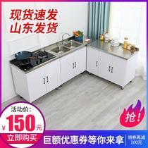 7T simple cabinet for rental small kitchen assembly economical stainless steel stove cabinet integrated home storage cabinet