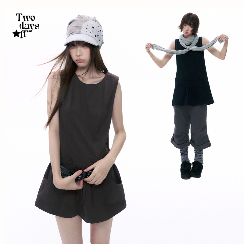 Twodaysoff Korean Style ins Sleeveless Dress for Women, Early Autumn Casual Slimming Outerwear Tank Dress Twodaysoff Korean Style ins Sleeveless Dress for Women, Early Autumn Casual Slimming Outerwear Tank Dress