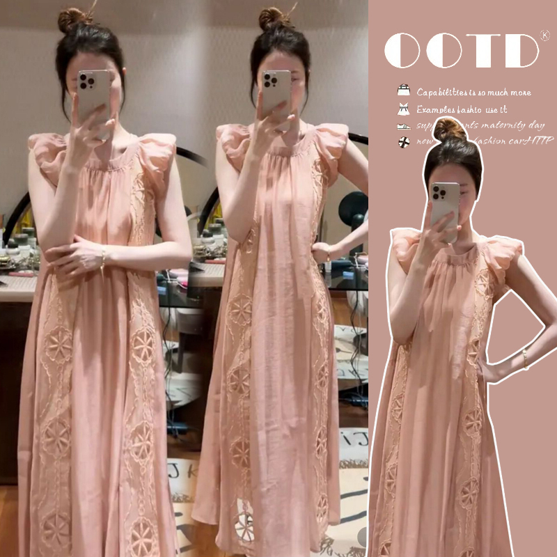 Maternity Dress Summer 2026 New Style, Not Revealing Pregnancy, Stylish and Trendy Base Dress for Pregnant Women, High-End Summer Outfit