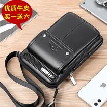 Bodi Kangaroo leather small backpack mens shoulder crossbody bag casual cowhide mobile phone bag mini small hanging bag waist bag