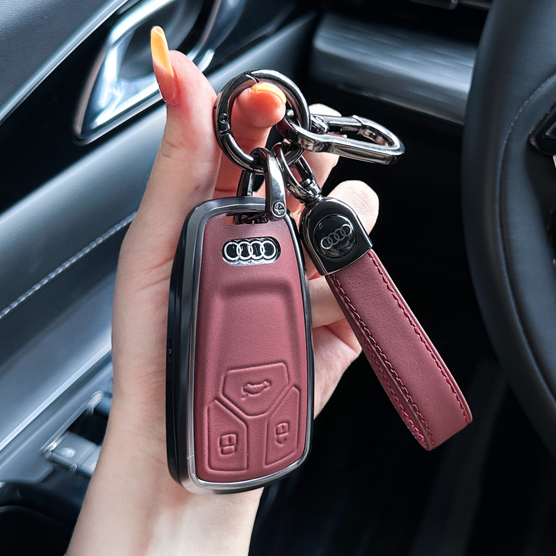 Audi A6L A4L Q5L Q3 A3 A7L Key Cover Q7 Car Q2L Protective Shell Buckle Rs Metal Leather Men's Bag