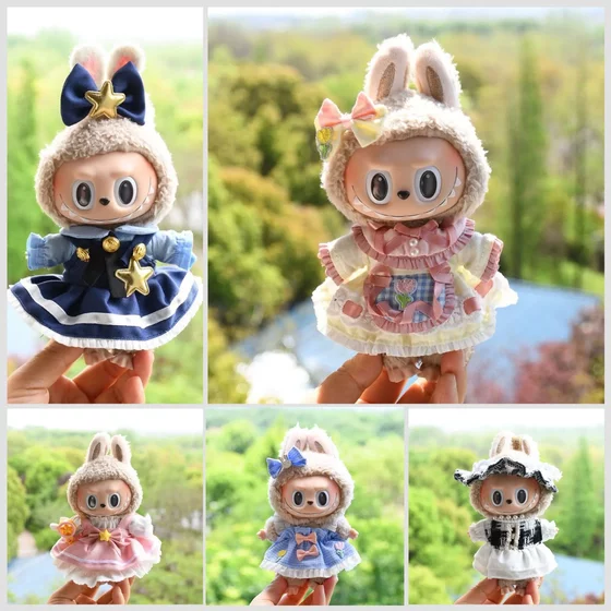 
Clothes only] 17cm pendant labbubble substitute clothes spring and summer dress suit labubu baby dress cute