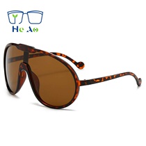 Heao European and American large-frame toad mirror trendy one-piece cross-border Internet celebrity personality sunglasses ins fashion windproof glasses