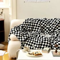 Checkerboard Sofa Blanket Double-layer Air Conditional Blank