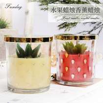 Creative Fruit Glass Scented Candle Home Deodorant Souvenir Smokeless Soy Wax Scented Candle Cup