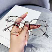 2024 Korean version of large frame TR flat light internet celebrity men and women same style trendy anti-blue light myopia glasses frame