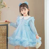 Childrens princess dress little girls stylish fluffy gauze tutu dress flower girls birthday piano performance dress