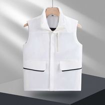 Anti-freeze and cold-proof Parker fleece vest down cotton vest outdoor travel camping vest with printed LOGO