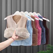 Autumn and winter boys and older childrens velvet vests baby vests childrens outer wear lambswool vests girls warm cotton vests