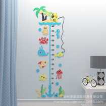 Kitten Fishing 3D Three-dimensional Height Wall Sticker Childrens Room Decoration Baby Measurement Height Ruler Kindergarten Wall Decoration