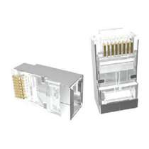 Category 6e shielded through hole PC gold-plated copper engineering crystal head RJ45 Gigabit Category 6 CAT6 metal 1000 pieces