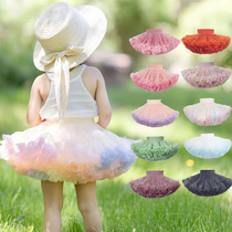 Three generations of Gabon girls spring and autumn dance performance skirt dress mesh childrens princess skirt tutu culottes
