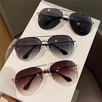 Aviator sunglasses for men and women versatile for big faces slimming for driving anti-UV toad glasses personalized half-frame sunglasses