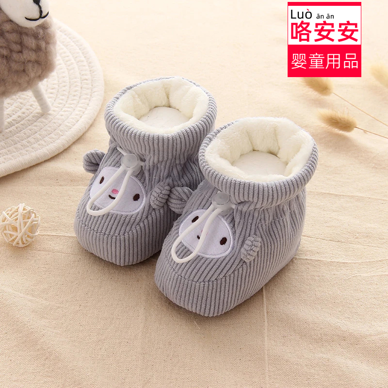 Зимняя детская обувь на мягкой подошве плюс бархатная хлопчатобумажная обувь для новорожденных мальчиков и девочек 0-3-6- 12 месяцев, утолщенный чехол для обуви whirlwind