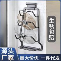 Pot lid rack wall-mounted punch-free kitchen cutting board shelf household cutting board storage supplies chopping board storage rack