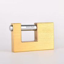 All-copper rectangular horizontal opening padlock 80mm anti-theft and anti-shear home store garage door full-pass pinball lock 3 iron keys