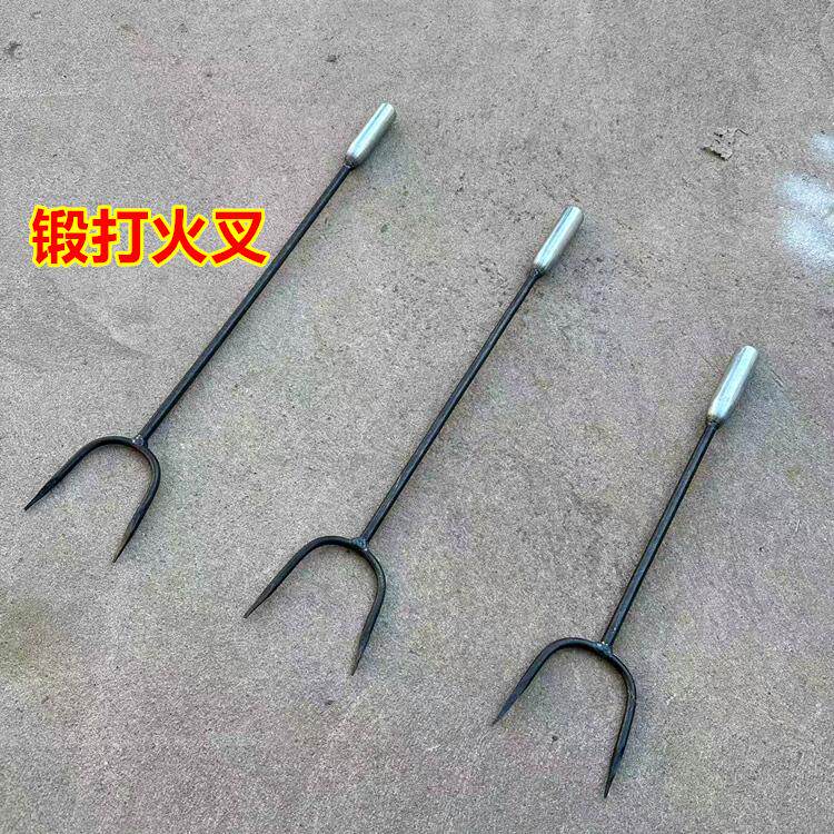 锻打二齿烧火铁叉子:土灶火叉烧火棍,带你穿越回老式农村柴火时代!-烧烤叉-淘宝好物网