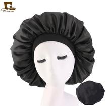 Cap Head Cover Bonnet Hat for For Curly Springy Hair Black