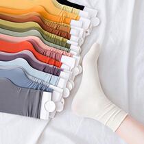 White socks womens summer ice socks summer thin Japanese style pile socks black mid-calf socks ice silk summer Internet celebrity