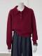 Japanese thickened polo collar sweater for women in autumn and winter new style inner base sweater lapel wool lazy top