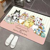 Cartoon cat floor mats for bathroom toilets absorbent quick-drying easy-to-clean floor mats wear-resistant non-slip mats