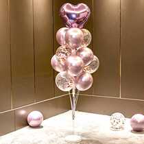 Table floating balloon decoration scene layout childrens first birthday boy and girl babys hundred days full moon balloons floating on the floor