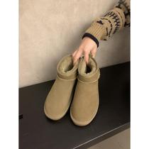 Snow boots for women 2023 new Korean style forest retro thick-soled plus velvet short boots for women flat-soled furry cotton shoes for women winter