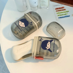 Cute Travel Portable Soap Box Sealed Drain Soap Box Travel Carrying Double Layer Soap Box with Lid