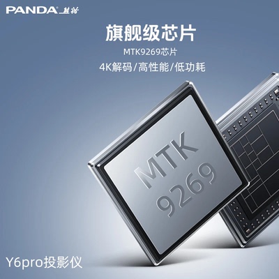 PANDA熊猫Y6Pro自动云台调焦矫正避障高清高亮投影机家用客厅民宿5G强光宿舍投影