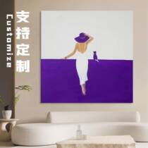 Pure Dafen Village Woman Character Cat Niche Hand-painted Oil Painting Customized Entrance Hanging Guest Painting YSP Hall Decoration Light Painting Luxurious High