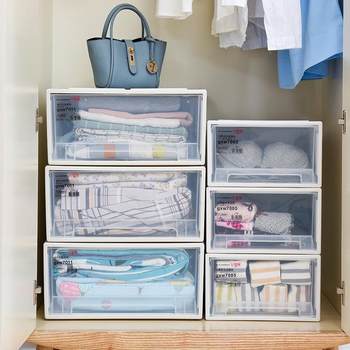 Wardrobe storage cabinet drawer plastic storage box medicine cabinet clothing sorting storage box multi-layer stackable medicine box