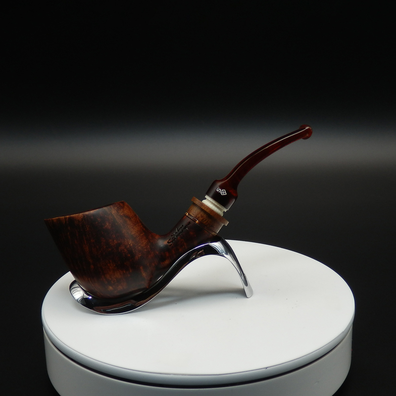 Good Luck Pipe Stefano Italian Handmade Briar Wood Fp Grade Smooth Surface Pufferfish Men's Pipe