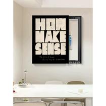 Retro English letter meter box decoration painting living room distribution box blocking decoration simple weak current box cover push-pull painting