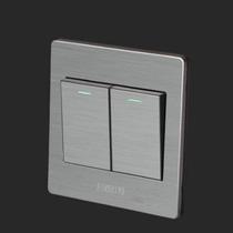 Type 86 wall switch stainless steel ultra-thin switch two-position double-open double-connected 2 two-open double control switch for home use
