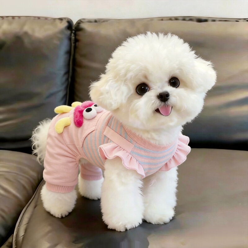 Dog Clothes for Spring and Autumn, Thin Pet Clothing, Home Wear, Anti-Shedding, Four-Legged Overalls for Teddy, Bichon, Westie