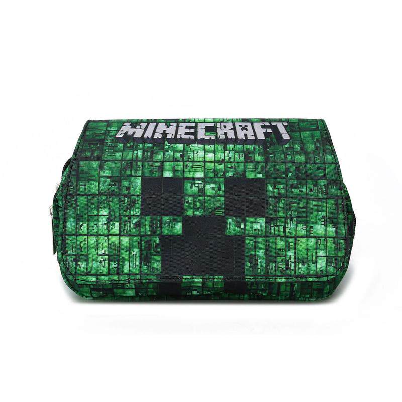 我的世界周边Minecraft笔袋：苦力怕Creeper文具袋双层大容量翻盖，你的学习新伙伴！-笔袋-淘宝百科网