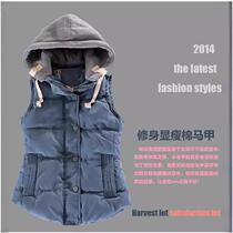 Directly approved by the manufacturer 2023 new autumn and winter womens Korean style sports slim hooded cotton peach velvet vest womens short vest